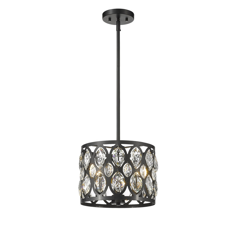 Delphina 3 - Light Dimmable Chandelier, Matte Black, 8.75" H x 11.25" W x 11.25" D