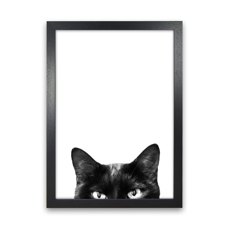Black Cat by Victoria Frost - Print, 34cm H x 25cm W x 3cm D, Black Framed
