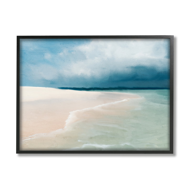 «Tranquil Clear Summer Beach Waves», art mural texturé giclée par Kim Allen_aq-591, H 24 po x l 30 po x P 1,5 po