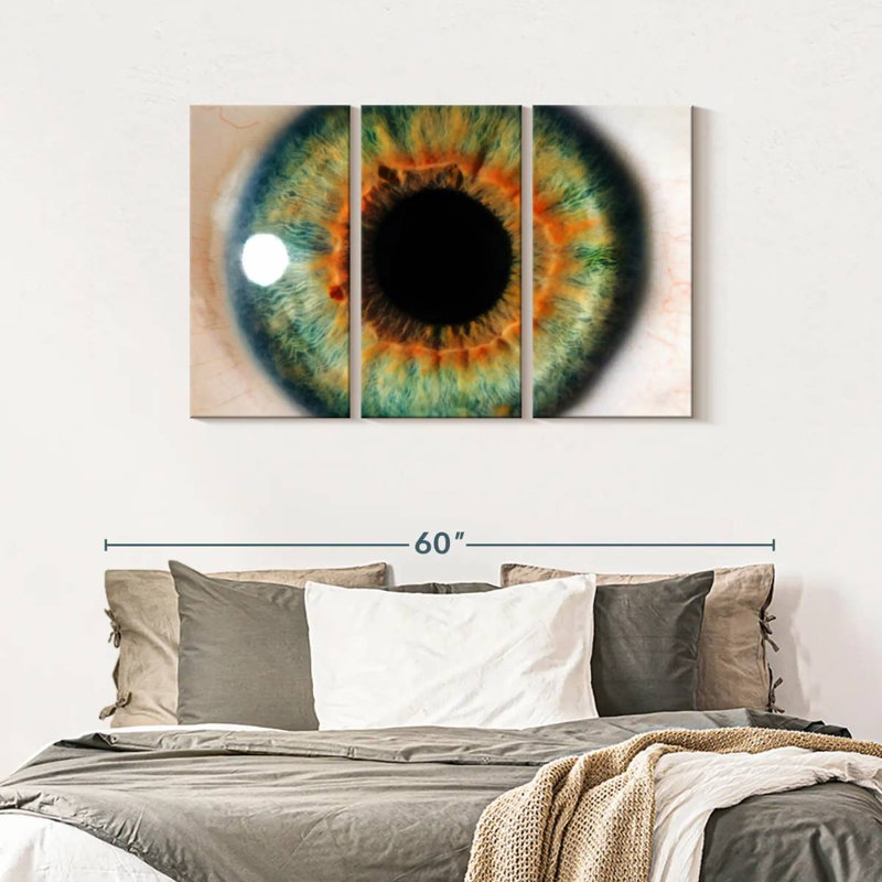 " Green Eye " 3 - Pieces, 28" H x 45" W x 1.25" D