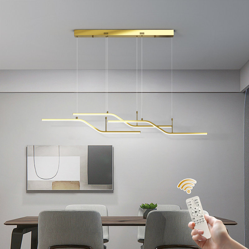 Lorisa 3 - Light LED Kitchen Island Pendant, Gold Electroplating