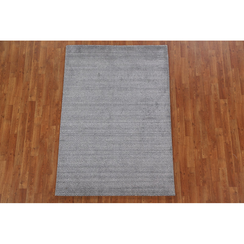 Tapis oriental à carreaux Gabbeh noué à la main 4 x 6