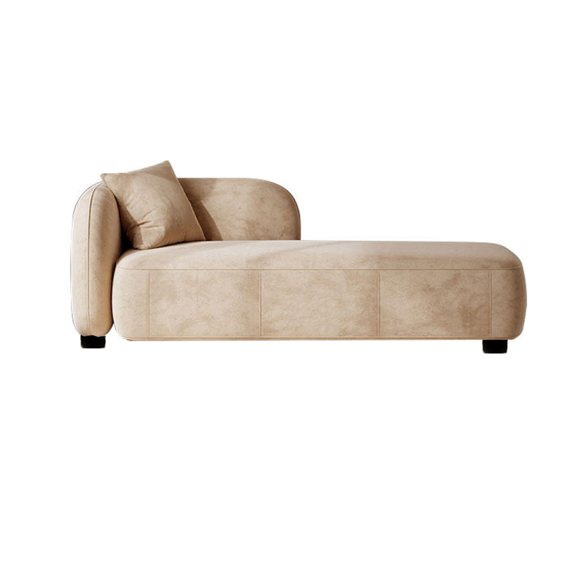 Chaise longue rembourrée Kurtlin, Accoudoir à gauche (vu de face), Abricot