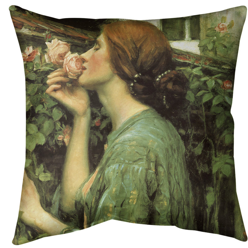 Coussin mon coussin dollar rose, Vert, Bourre en polyester, Faux lin