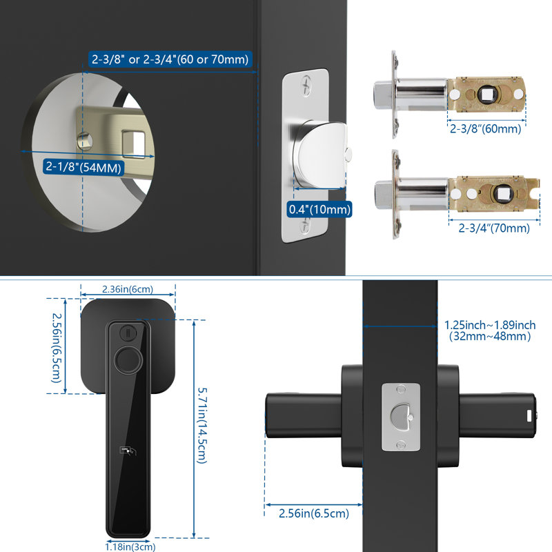 Smart Fingerprint Door Lock Keyless Entry Lever