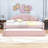 Full Upholstered Daybed Frame with Shell-Shaped Backrest and Twin Trundle-1700070532