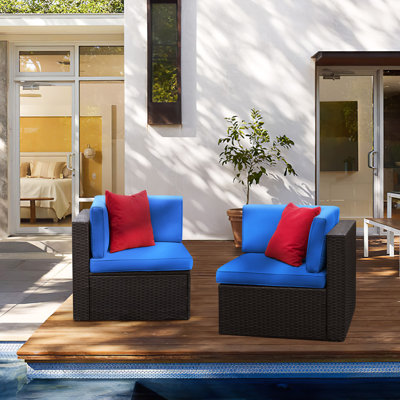 Atyia 58'' Wide Wicker Loveseat with Cushions