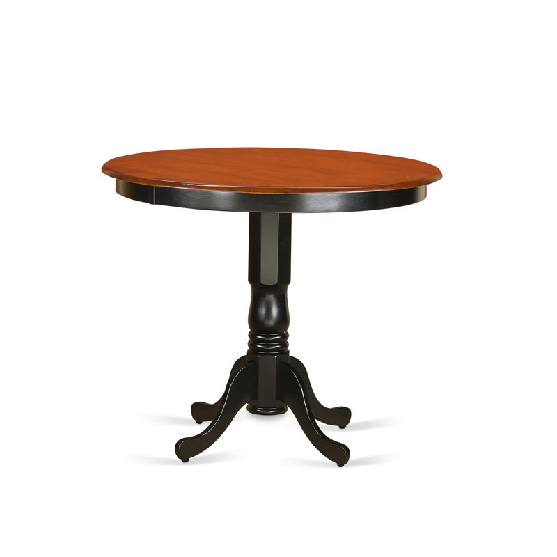 Ensemble bistro 5 pièces à hauteur de comptoir comprenant une table ronde et 4 chaises de cuisine, noir et cerise
