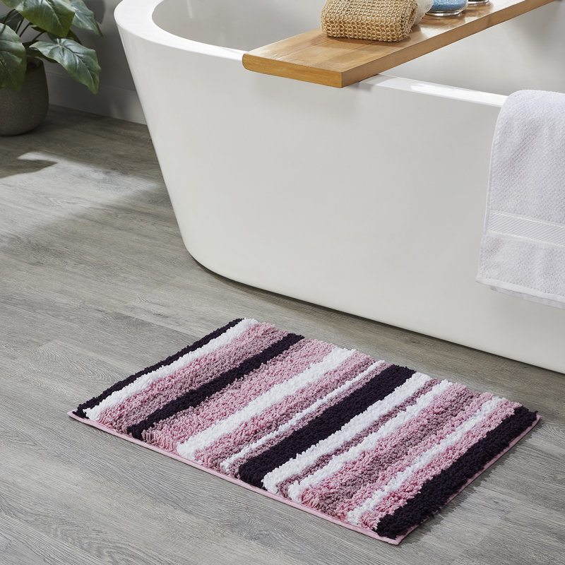 Griffie Non-Slip Bath Rug, Purple, 3 PCs Set (20" x 20" | 20" x 32" | 20" x 60")