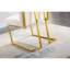 2 chaises de salle à manger modernes en lin -, base dorée, blanc sans assemblage-270953885