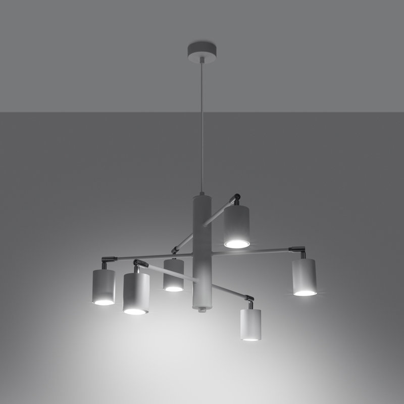 6 - Light Chandelier, White