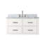 Ensemble de meuble-lavabo blanc l 36 po x P 22 po, plateau en marbre de Carrare décalé à gauche et robinet-1680183263-1680183257