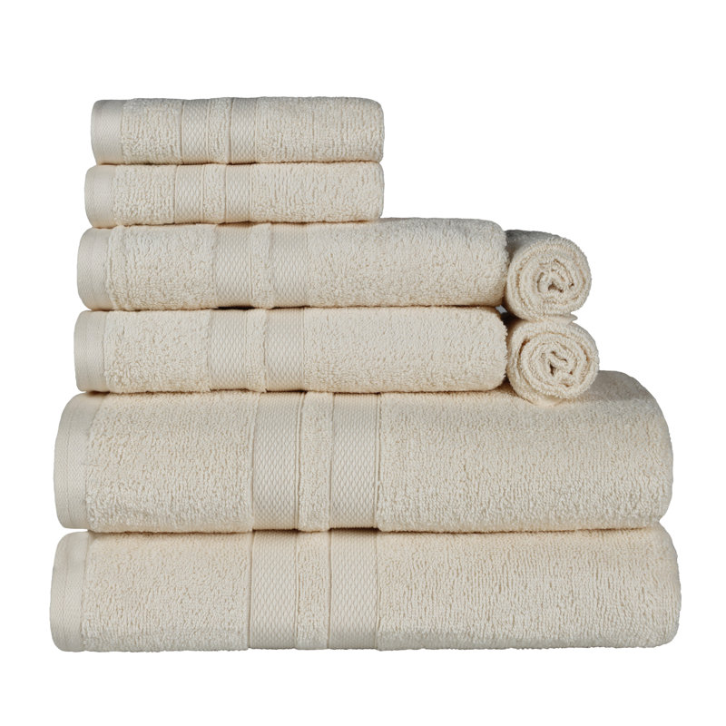 Ensemble de serviettes en coton 8 pièces à séchage rapide Winthrop, Ivoire ivoire