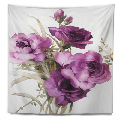 Bouquet de tapisserie de fleurs pourpres Floral