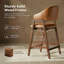 Tabouret de bar rembourré en bois massif-444748895-444748898