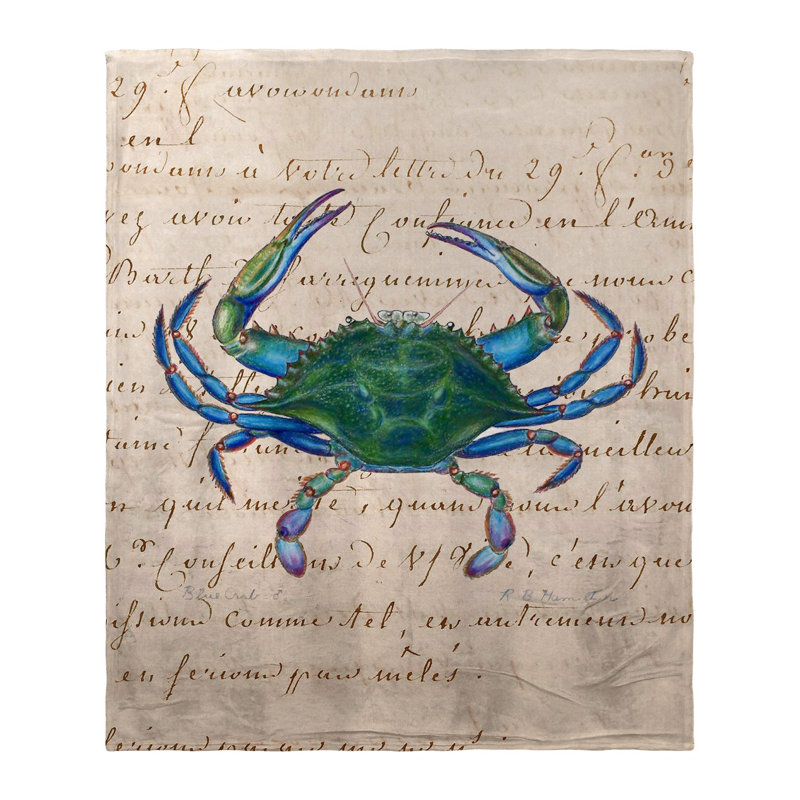 Jeté mâle crabe bleu sur fond beige