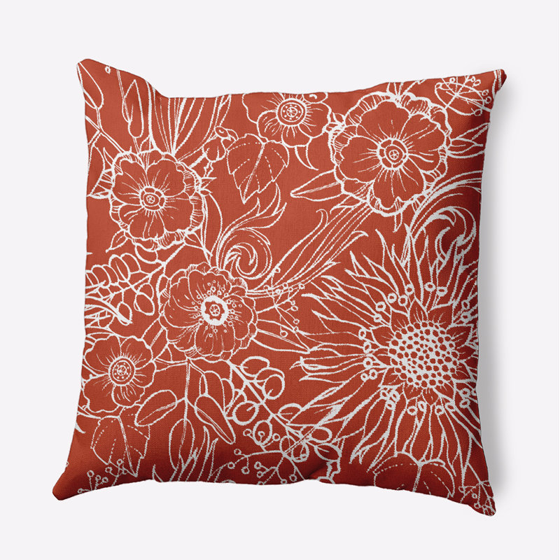 Housse de coussin cubique carré en polyester Zentangle, Safran, Carré 18 po