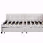 Full Size Upholstered Daybed with 2 Storage Drawers Sofa Bed Frame No Box Spring Needed, Linen Fabric (Beige)-1465915445
