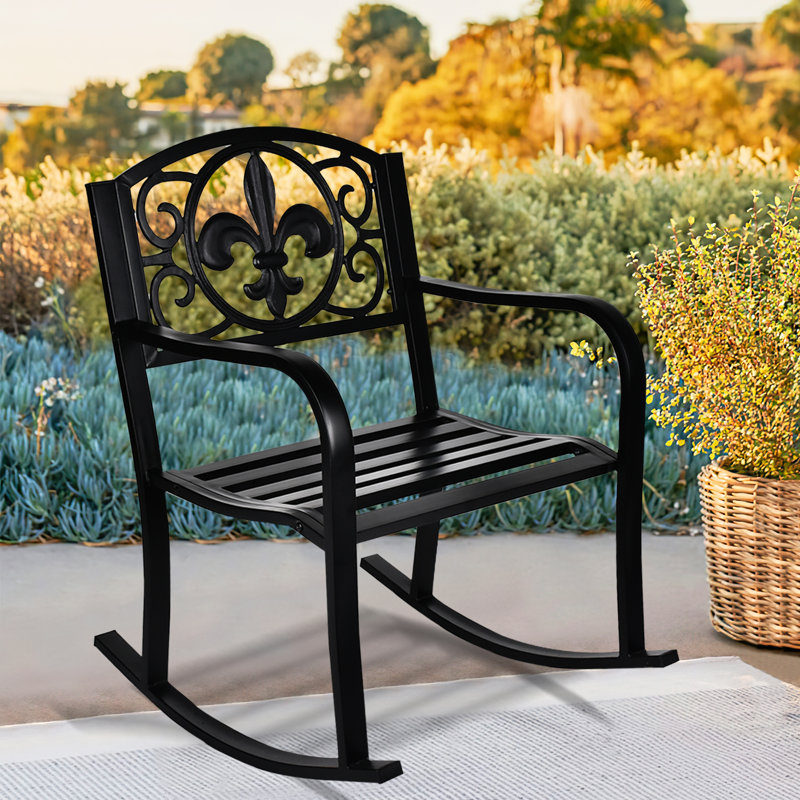 outdoor iron rocking chair