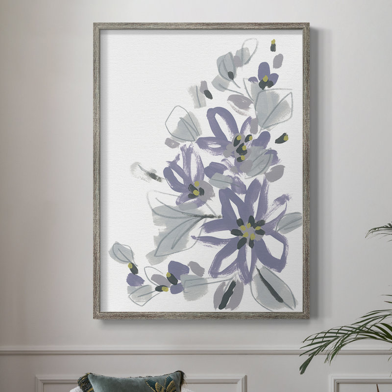 Periwinkle Patch IV Framed Print - Solid Wood, 15" H x 12" W