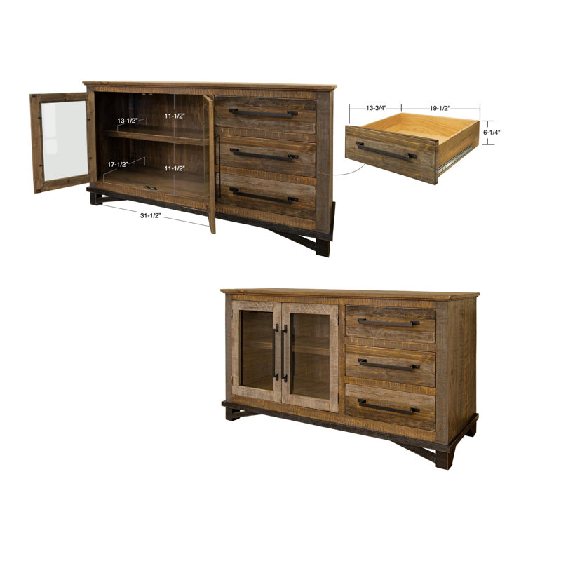 Sabetha 59.75'' Solid Wood Sideboard