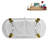 71" Streamline Clawfoot Tub,Tray,Drain and Clawfeet-101628945-102360906