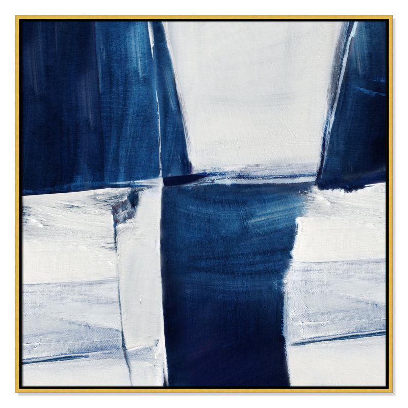 «Blue Midnight Plateau II» par Judith Shapiro, H 37,5 po x l 37,5 po, Doré