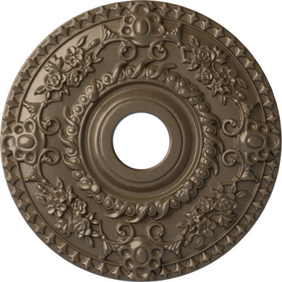 Endurathane Valletta Ceiling Medallion, 18"OD x 3 1/2"ID x 1"P (Fits Canopies up to 3 1/2"), Hand-Painted Witch Hazel Finish