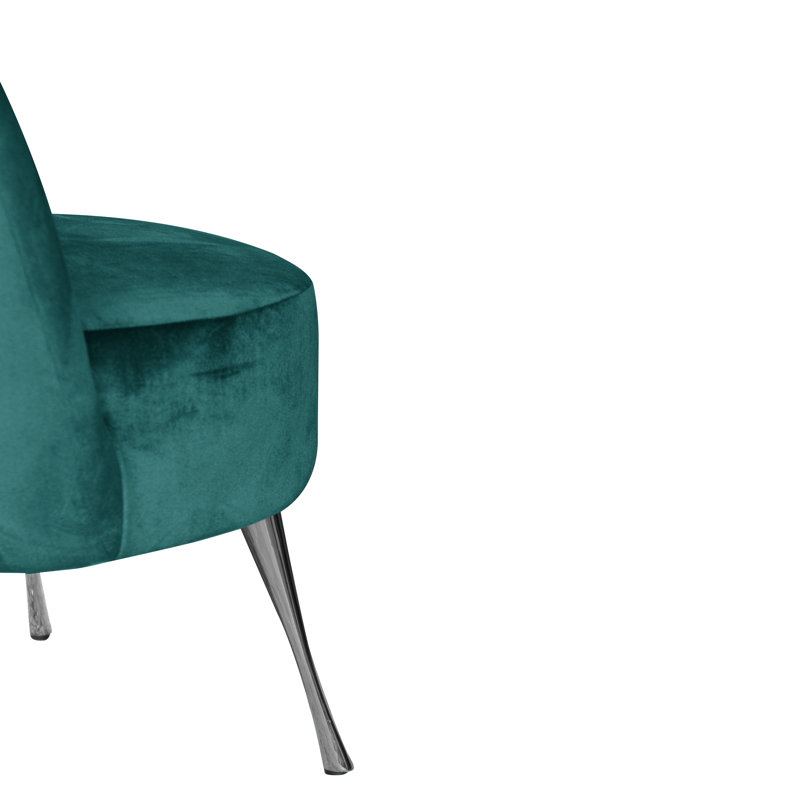 Glamour Upholstered Accent Chair, Turquoise