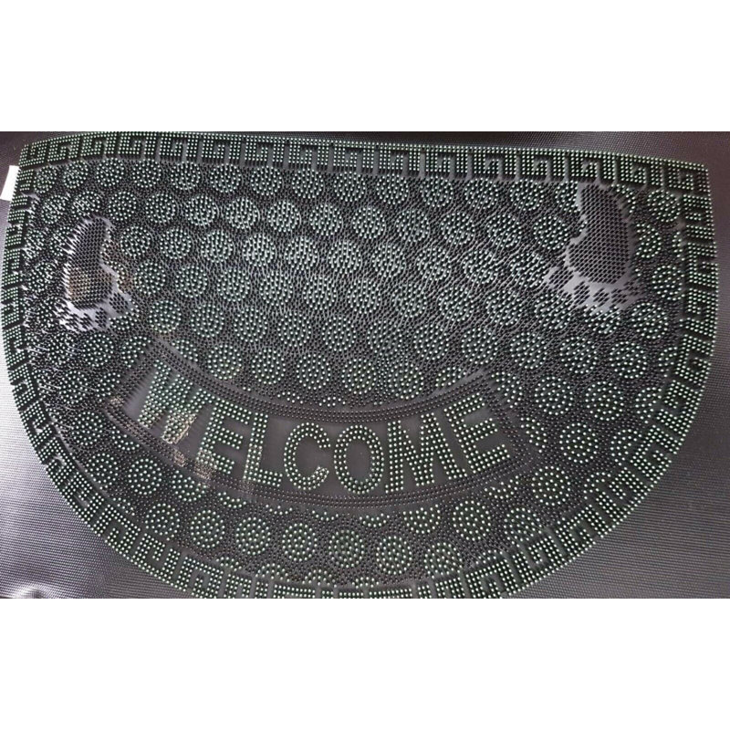 Treanor Non-Slip Striped Christmas Doormat, Black/Green