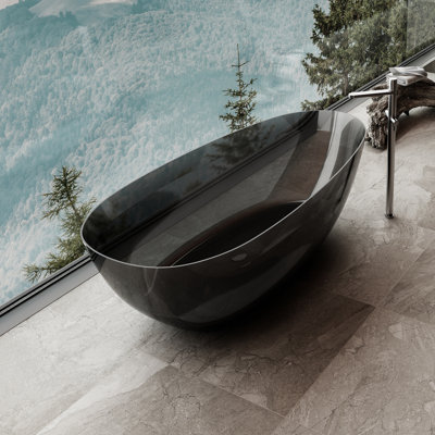 MonBlari 51" X 26" Freestanding Soaking Resin Bathtub with Pop-up Drain For Bathroom