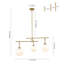 3 - Light Creative Sfumato White Ombre Glass Linear Chandelier
