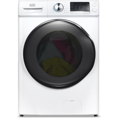 BLACK+DECKER 4.5 Cu. Ft. Front Load Washer, Full Size Washing Machine with 12 Cycles, ENERGY STAR certified Washer Machine, Hot & Cold Inlet Hoses, LED Display, 120V, BFLW45M, White