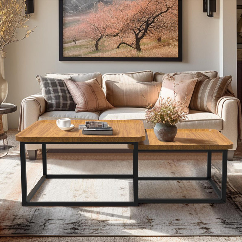 Set Of 2 Coffee Table Nesting Accent Tables