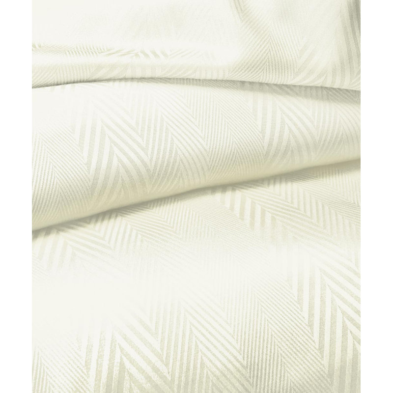 Jade 100% Cotton Duvet Cover Set, Light Yellow, Double - 2 Pillowcases (80 x 80 cm)