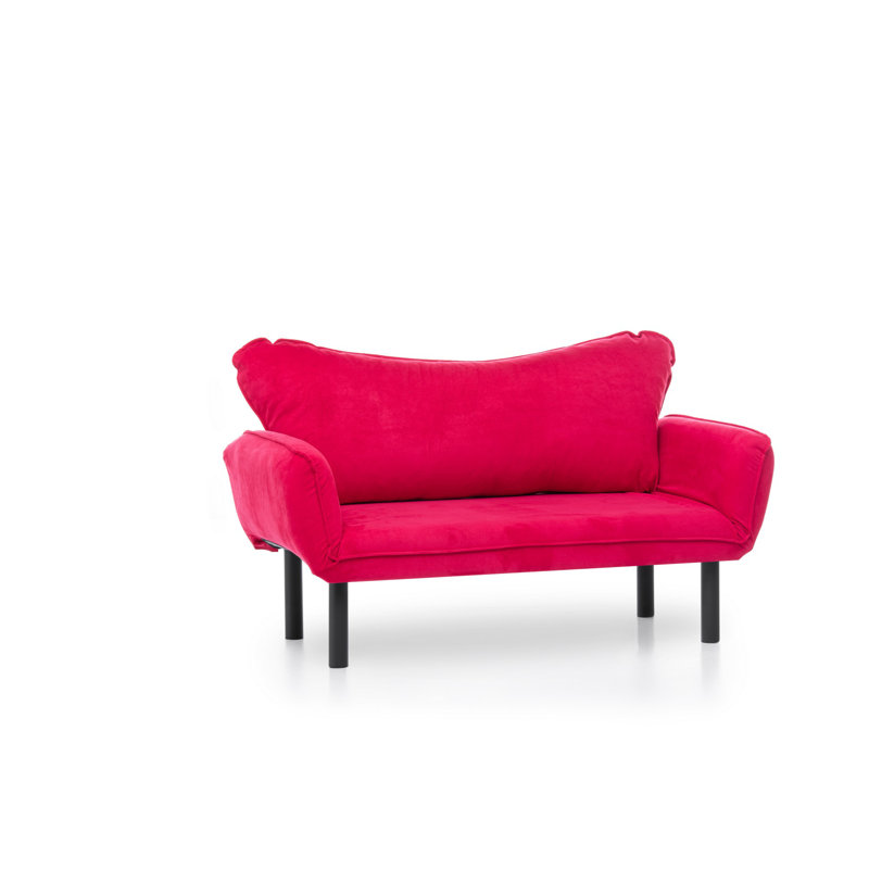 Canapé-lit à accoudoirs arrondis 61,42 po Marlowe, Polyester rouge