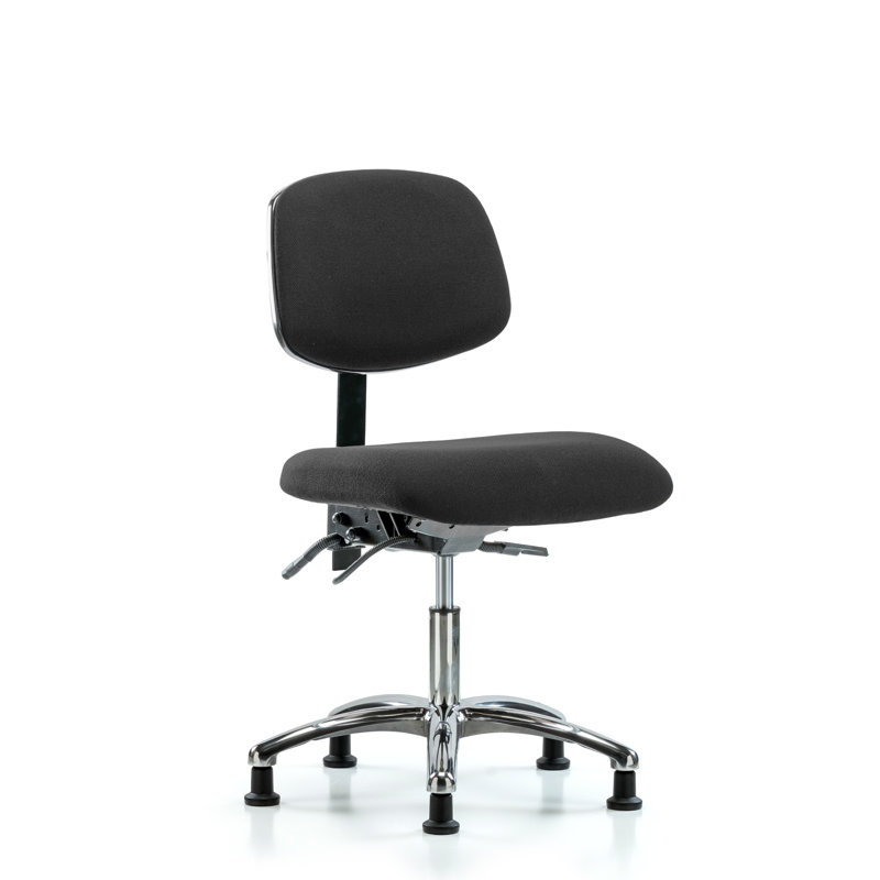 Calvin Task Chair, Black, Glides, Included