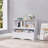 Toy Storage Organizer with Bookcase, Kid's Multi Shelf Wooden Cubby for Books