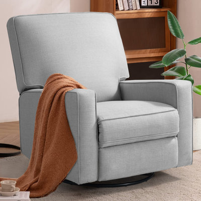 33" W Upholstered 360 Degree Swivel Rocker Recliner Glider Chairs Nursery for Living Room