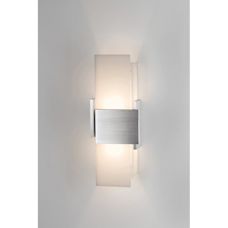 Solid Wood LED Flush Mounted Sconce, Brushed Aluminum, 3500K (Cool)