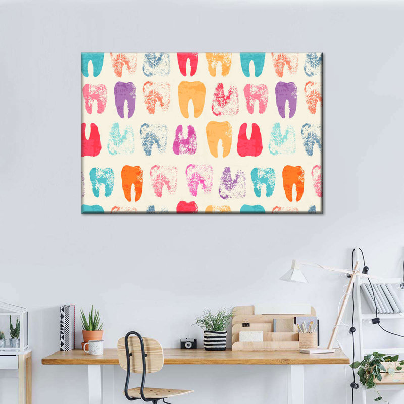 «Tooth Abstract», reproduction sur toile tendue, H 34 po x l 51 po x P 1,25 po