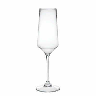 Set of Four Clear Tritan Plastic Stemmed Flute