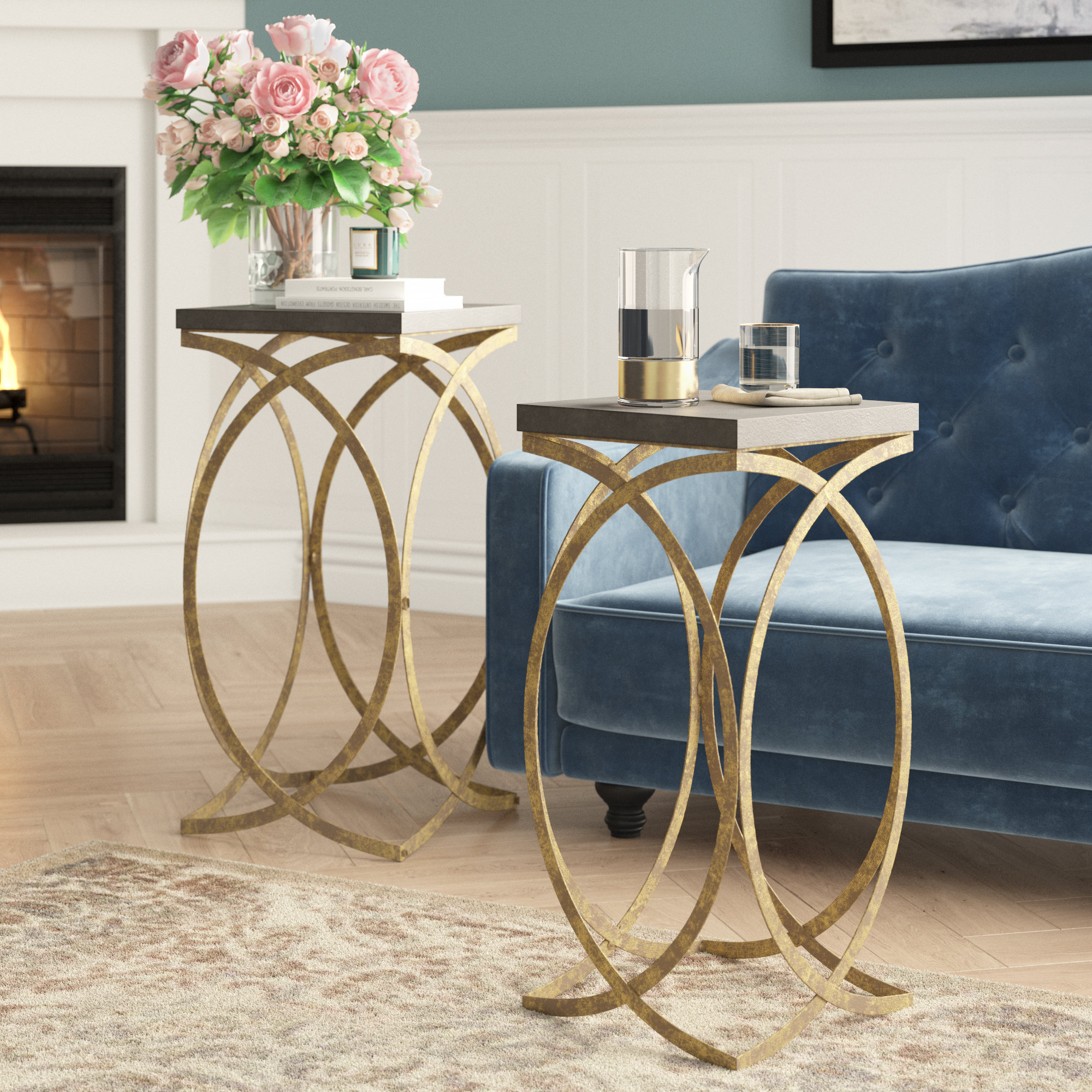 Gold square nesting deals tables