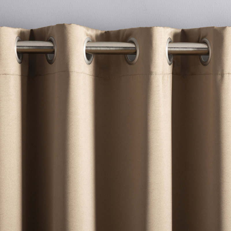 Polyester Room Darkening Noise Reducing Sliding Panel, Taupe