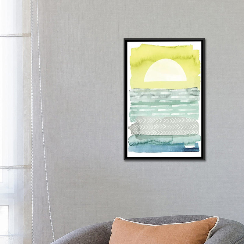 « aube sea i », impression sur toile, H 26 po x l 18 po x P 1,5 po, Toile avec cadre noir, Pas de tapis