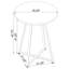 Table bistro ronde de 35 pouces avec finition chêne brun, base et pieds géométriques évasés, pour 2 en métal