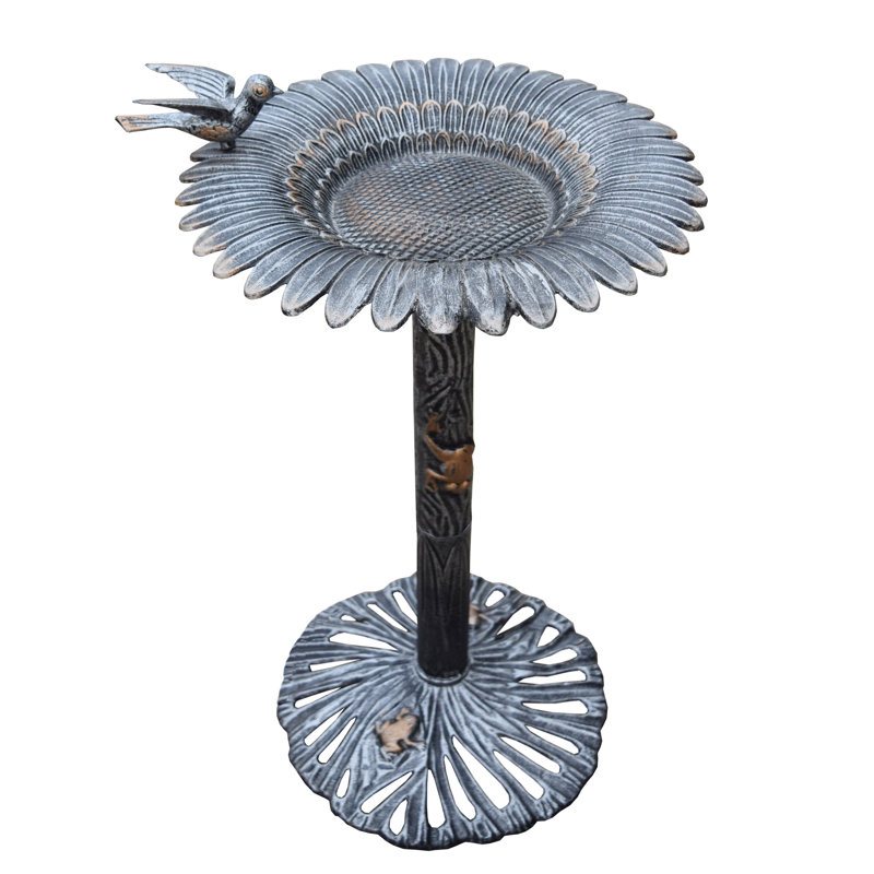 Bain d'oiseaux de Pâques au tournesol Compton, Étain antique