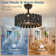 Katia 17.7" Modern Black Ceiling Fan With Light, Reverse 6 Speeds Dimmable and Remote Included