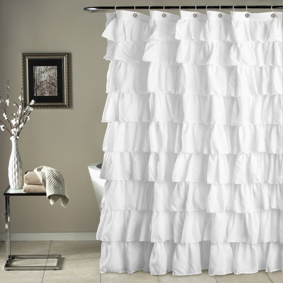 Galion Ruffled Semi Sheer Single Shower Curtain