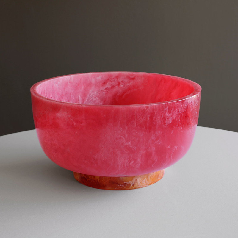 Resin Serving Bowl, Pink/Orange